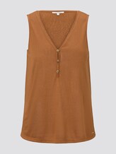 Fließendes Top mit Knöpfen - Frauen - mango brown Fließendes Top mit Knöpfen - Frauen - mango brown - 7 - TOM TAILOR Denim
