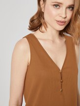 Fließendes Top mit Knöpfen - Frauen - mango brown Fließendes Top mit Knöpfen - Frauen - mango brown - 9 - TOM TAILOR Denim