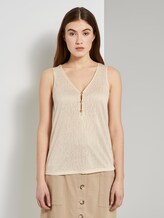 Fließendes Top mit Knöpfen - Frauen - soft creme beige Fließendes Top mit Knöpfen - Frauen - soft creme beige - 1 - TOM TAILOR Denim