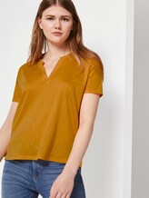 T-Shirt mit Henley-Ausschnitt - Frauen - orange yellow T-Shirt mit Henley-Ausschnitt - Frauen - orange yellow - 5 - TOM TAILOR Denim
