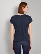 T-Shirt mit Knoten-Detail - Frauen - Real Navy Blue T-Shirt mit Knoten-Detail - Frauen - Real Navy Blue - 2 - TOM TAILOR Denim