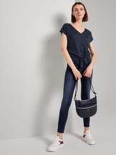 T-Shirt mit Knoten-Detail - Frauen - Real Navy Blue T-Shirt mit Knoten-Detail - Frauen - Real Navy Blue - 3 - TOM TAILOR Denim