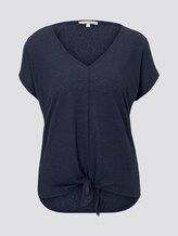 T-Shirt mit Knoten-Detail - Frauen - Real Navy Blue T-Shirt mit Knoten-Detail - Frauen - Real Navy Blue - 7 - TOM TAILOR Denim