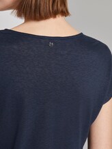 T-Shirt mit Knoten-Detail - Frauen - Real Navy Blue T-Shirt mit Knoten-Detail - Frauen - Real Navy Blue - 9 - TOM TAILOR Denim