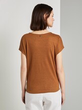 T-Shirt mit Knoten-Detail - Frauen - mango brown T-Shirt mit Knoten-Detail - Frauen - mango brown - 2 - TOM TAILOR Denim