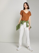 T-Shirt mit Knoten-Detail - Frauen - mango brown T-Shirt mit Knoten-Detail - Frauen - mango brown - 3 - TOM TAILOR Denim