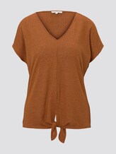 T-Shirt mit Knoten-Detail - Frauen - mango brown T-Shirt mit Knoten-Detail - Frauen - mango brown - 7 - TOM TAILOR Denim