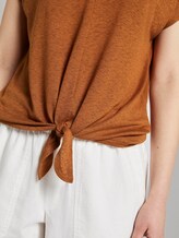 T-Shirt mit Knoten-Detail - Frauen - mango brown T-Shirt mit Knoten-Detail - Frauen - mango brown - 9 - TOM TAILOR Denim