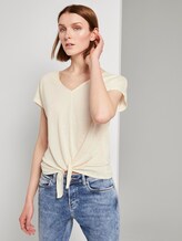 T-Shirt mit Knoten-Detail - Frauen - soft creme beige T-Shirt mit Knoten-Detail - Frauen - soft creme beige - 5 - TOM TAILOR Denim