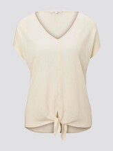 T-Shirt mit Knoten-Detail - Frauen - soft creme beige T-Shirt mit Knoten-Detail - Frauen - soft creme beige - 7 - TOM TAILOR Denim
