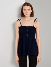 Top mit Raffungen - Frauen - Real Navy Blue Top mit Raffungen - Frauen - Real Navy Blue - 1 - TOM TAILOR Denim