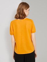 Textured T-shirt with a button tab - Women - orange yellow Textured T-shirt with a button tab - Women - orange yellow - 2 - TOM TAILOR Denim