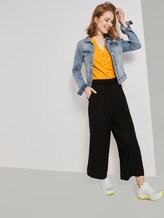 Textured T-shirt with a button tab - Women - orange yellow Textured T-shirt with a button tab - Women - orange yellow - 3 - TOM TAILOR Denim