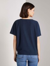 Relaxed T-shirt with bow details - Women - Real Navy Blue Relaxed T-shirt with bow details - Women - Real Navy Blue - 2 - TOM TAILOR Denim