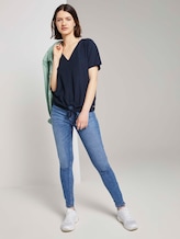 Relaxed T-shirt with bow details - Women - Real Navy Blue Relaxed T-shirt with bow details - Women - Real Navy Blue - 3 - TOM TAILOR Denim