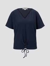 Relaxed T-shirt with bow details - Women - Real Navy Blue Relaxed T-shirt with bow details - Women - Real Navy Blue - 7 - TOM TAILOR Denim