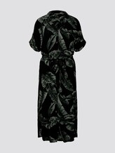 Flowing midi dress with a print - Women - black tropical leaves design Flowing midi dress with a print - Women - black tropical leaves design - 7 - Mine to five