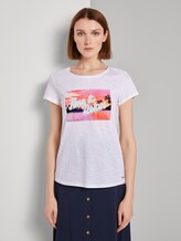 T-Shirt mit platziertem Print - Frauen - Off White T-Shirt mit platziertem Print - Frauen - Off White - 1 - TOM TAILOR Denim