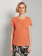 T-Shirt mit platziertem Print - Frauen - dark papaya neon orange T-Shirt mit platziertem Print - Frauen - dark papaya neon orange - 1 - TOM TAILOR Denim