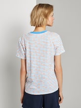 Loose T-shirt with a colourful print - Women - blue white stripe with palms Loose T-shirt with a colourful print - Women - blue white stripe with palms - 2 - TOM TAILOR Denim