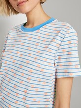 Loose T-shirt with a colourful print - Women - blue white stripe with palms Loose T-shirt with a colourful print - Women - blue white stripe with palms - 9 - TOM TAILOR Denim