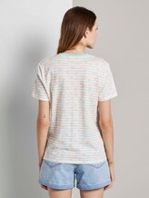 Lockeres T-Shirt mit buntem Print - Frauen - mint white stripe with palms Lockeres T-Shirt mit buntem Print - Frauen - mint white stripe with palms - 2 - TOM TAILOR Denim