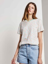 Lockeres T-Shirt mit buntem Print - Frauen - mint white stripe with palms Lockeres T-Shirt mit buntem Print - Frauen - mint white stripe with palms - 5 - TOM TAILOR Denim