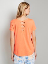 T-Shirt mit Rückendetail - Frauen - dark papaya neon orange T-Shirt mit Rückendetail - Frauen - dark papaya neon orange - 2 - TOM TAILOR Denim