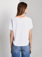 Short T-shirt with knot details and a print - Women - Off White Short T-shirt with knot details and a print - Women - Off White - 2 - TOM TAILOR Denim