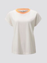 Schlichtes T-Shirt mit Stehkragen - Frauen - Off White Schlichtes T-Shirt mit Stehkragen - Frauen - Off White - 7 - TOM TAILOR Denim