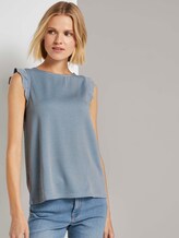 Striped top with ruffled cap sleeves - Women - blue white stripe Striped top with ruffled cap sleeves - Women - blue white stripe - 5 - TOM TAILOR Denim