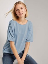 Loose striped shirt with a drawstring - Women - blue white stripe Loose striped shirt with a drawstring - Women - blue white stripe - 5 - TOM TAILOR Denim