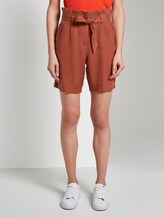 Paperbag-Shorts aus Leinengemisch - Frauen - Goji Orange Paperbag-Shorts aus Leinengemisch - Frauen - Goji Orange - 1 - TOM TAILOR