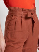 Paperbag-Shorts aus Leinengemisch - Frauen - Goji Orange Paperbag-Shorts aus Leinengemisch - Frauen - Goji Orange - 10 - TOM TAILOR