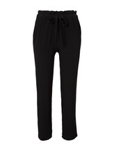 TOM TAILOR Damen Loose Fit Hose mit elastischem Bund, schwarz, gemustert, Gr.38