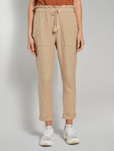 Loose Fit Hose aus Leinengemisch - Frauen - cream toffee Loose Fit Hose aus Leinengemisch - Frauen - cream toffee - 1 - TOM TAILOR
