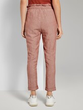 Loose-fit linen-blend trousers - Women - brown white vertical stripe Loose-fit linen-blend trousers - Women - brown white vertical stripe - 2 - TOM TAILOR