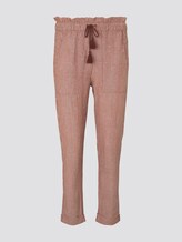 Loose-fit linen-blend trousers - Women - brown white vertical stripe Loose-fit linen-blend trousers - Women - brown white vertical stripe - 7 - TOM TAILOR