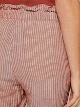 Loose-fit linen-blend trousers - Women - brown white vertical stripe Loose-fit linen-blend trousers - Women - brown white vertical stripe - 9 - TOM TAILOR