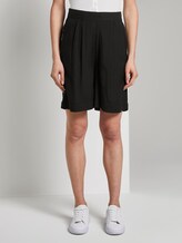 Loose Fit Bermuda Shorts mit elastischem Bund - Frauen - Deep Black Loose Fit Bermuda Shorts mit elastischem Bund - Frauen - Deep Black - 1 - TOM TAILOR
