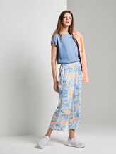 Flowing culotte trousers with a palm print - Women - blue coral palmtree print Flowing culotte trousers with a palm print - Women - blue coral palmtree print - 3 - TOM TAILOR Denim