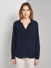 Bluse mit Raffung - Frauen - Sky Captain Blue Bluse mit Raffung - Frauen - Sky Captain Blue - 1 - TOM TAILOR
