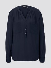 Bluse mit Raffung - Frauen - Sky Captain Blue Bluse mit Raffung - Frauen - Sky Captain Blue - 7 - TOM TAILOR