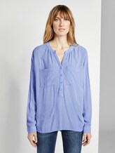Blouse with ruffles - Women - Parisienne Blue Blouse with ruffles - Women - Parisienne Blue - 1 - TOM TAILOR
