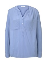 TOM TAILOR Damen Bluse mit Raffung, blau, Gr.46