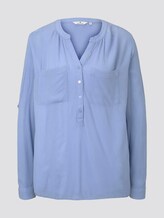 Blouse with ruffles - Women - Parisienne Blue Blouse with ruffles - Women - Parisienne Blue - 7 - TOM TAILOR