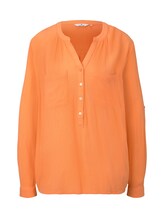 TOM TAILOR Damen Bluse mit Raffung, orange, Gr.44