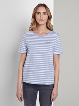 T-Shirt mit Print - Frauen - blue striped T-Shirt mit Print - Frauen - blue striped - 1 - TOM TAILOR