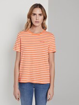 T-Shirt mit Print - Frauen - melon offwhite stripe T-Shirt mit Print - Frauen - melon offwhite stripe - 1 - TOM TAILOR