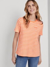 T-Shirt mit Print - Frauen - melon offwhite stripe T-Shirt mit Print - Frauen - melon offwhite stripe - 5 - TOM TAILOR